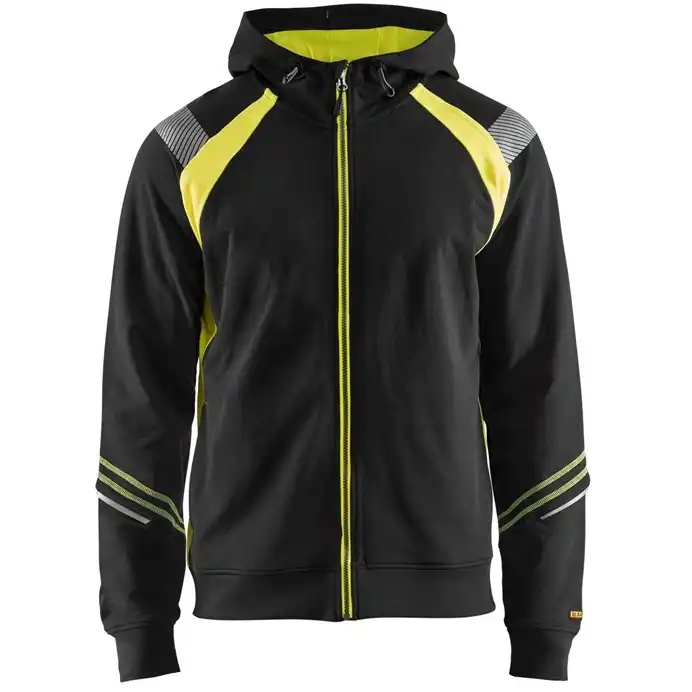 Kapuzen-Sweatjacke "3433" in schwarz/gelb, XL - Thumbnail 1