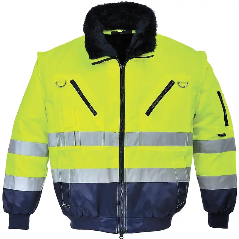 Warnschutz Pilotenjacke 3in1 "PJ50" in gelb/marine, L - Thumbnail 1