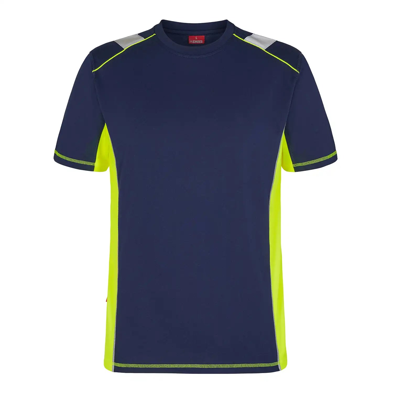 T-Shirt "9870-258" Cargo in marine/warngelb, L - Thumbnail 1