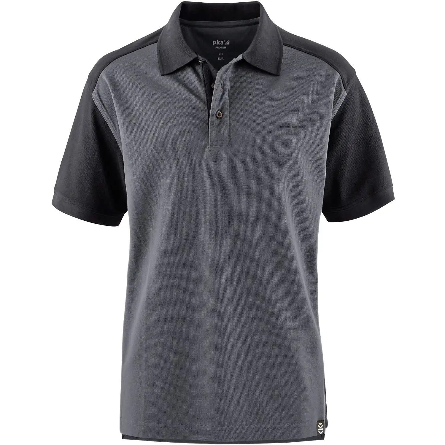 Polo-Shirt "PREMIUM" in grau/schwarz, L - Bild 1