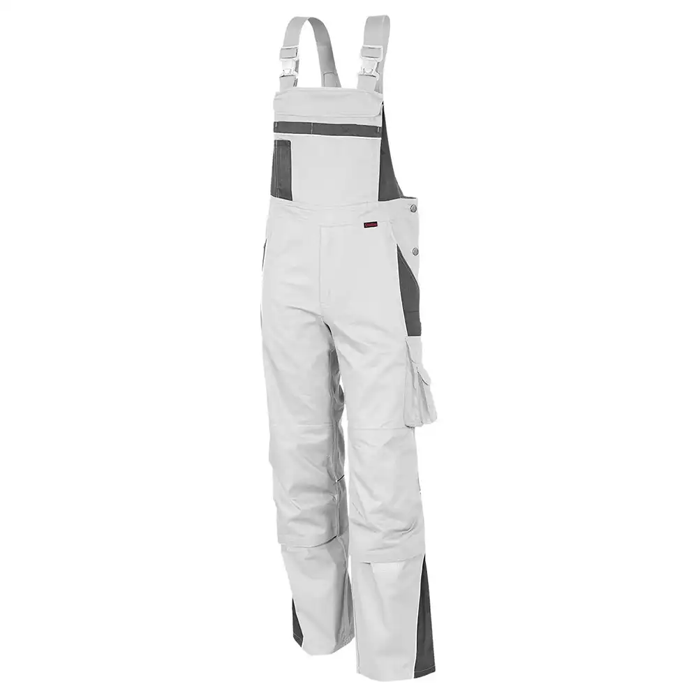 Latzhose „pro mg 245" in weiß/grau, 48 - Bild 1