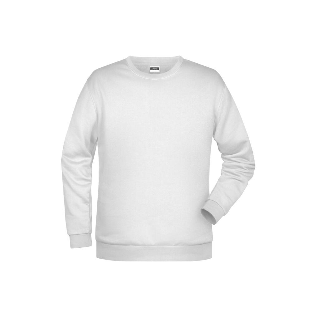 Herren Basic Sweatshirt "JN794" in white, L - Thumbnail 1