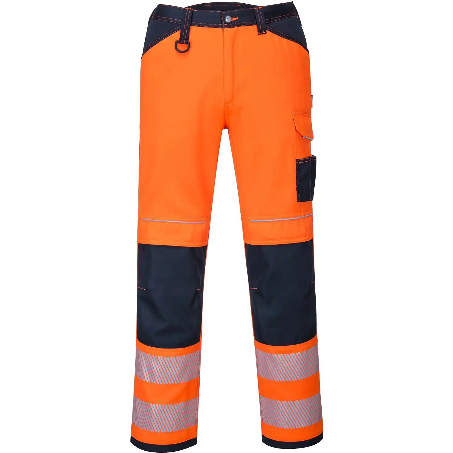 Warnschutz Bundhose "PW340" PW3 in orange/marine, 32 (EU 48) - Thumbnail 1
