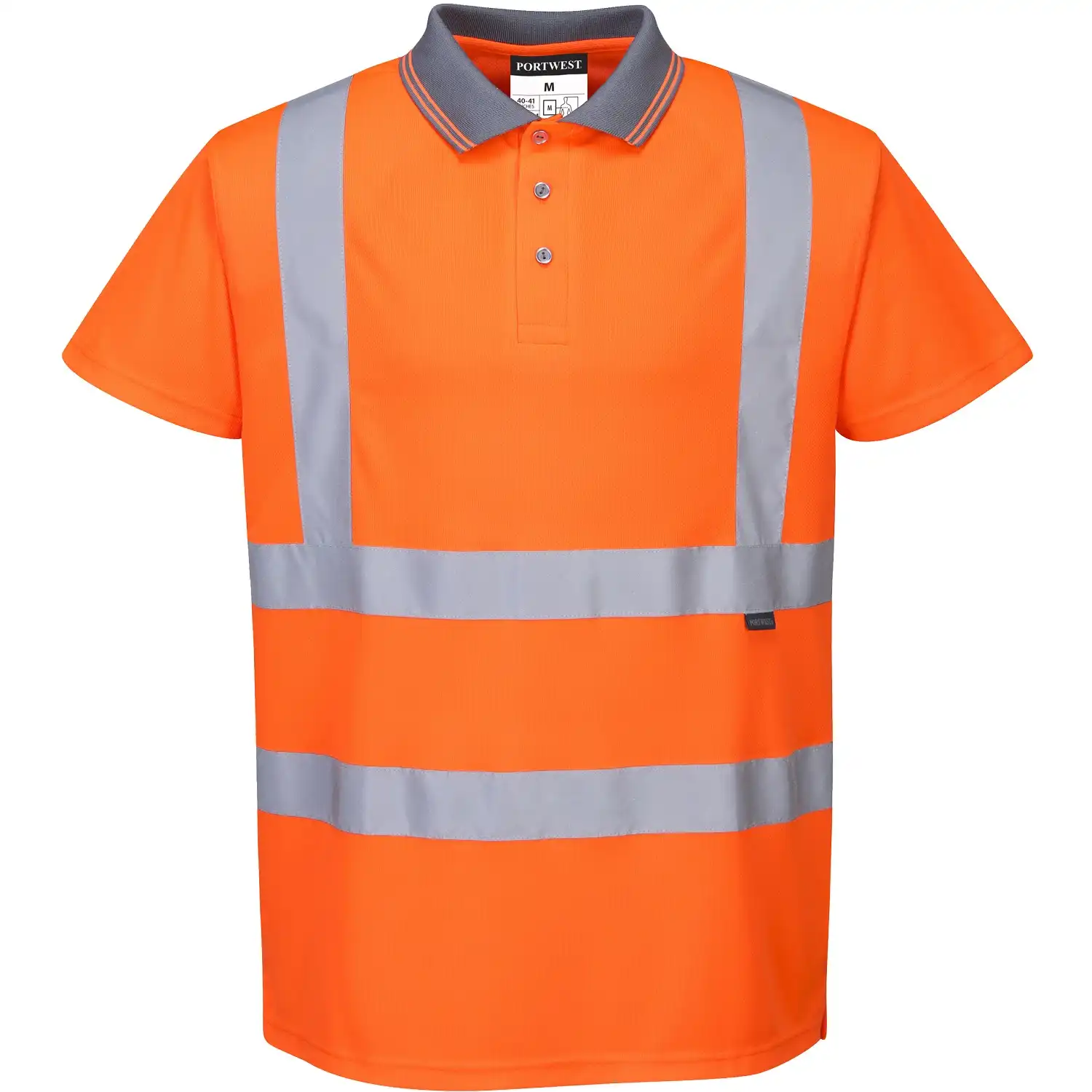 Warnschutz Polo-Shirt "RT22" Bahn orange in 3XL - Thumbnail 1