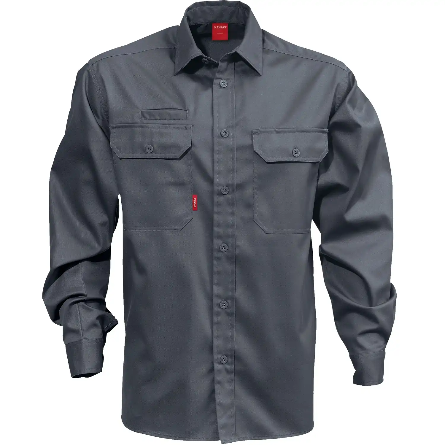 Arbeitshemd Langarm "7385 B60" in dunkelgrau, XL - Bild 1