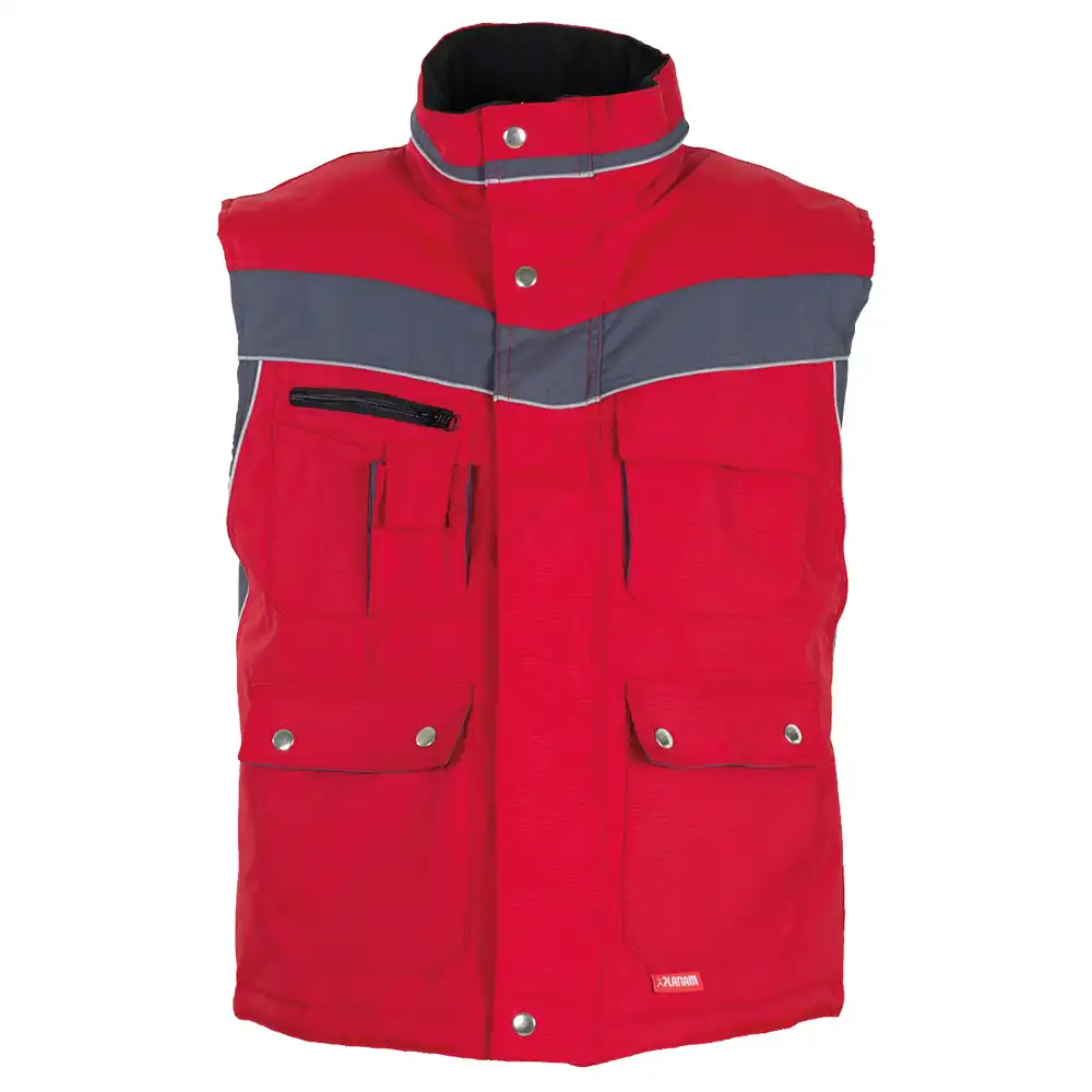 Winterweste "PLALINE" in Rot/Schiefer, XL - Thumbnail 1