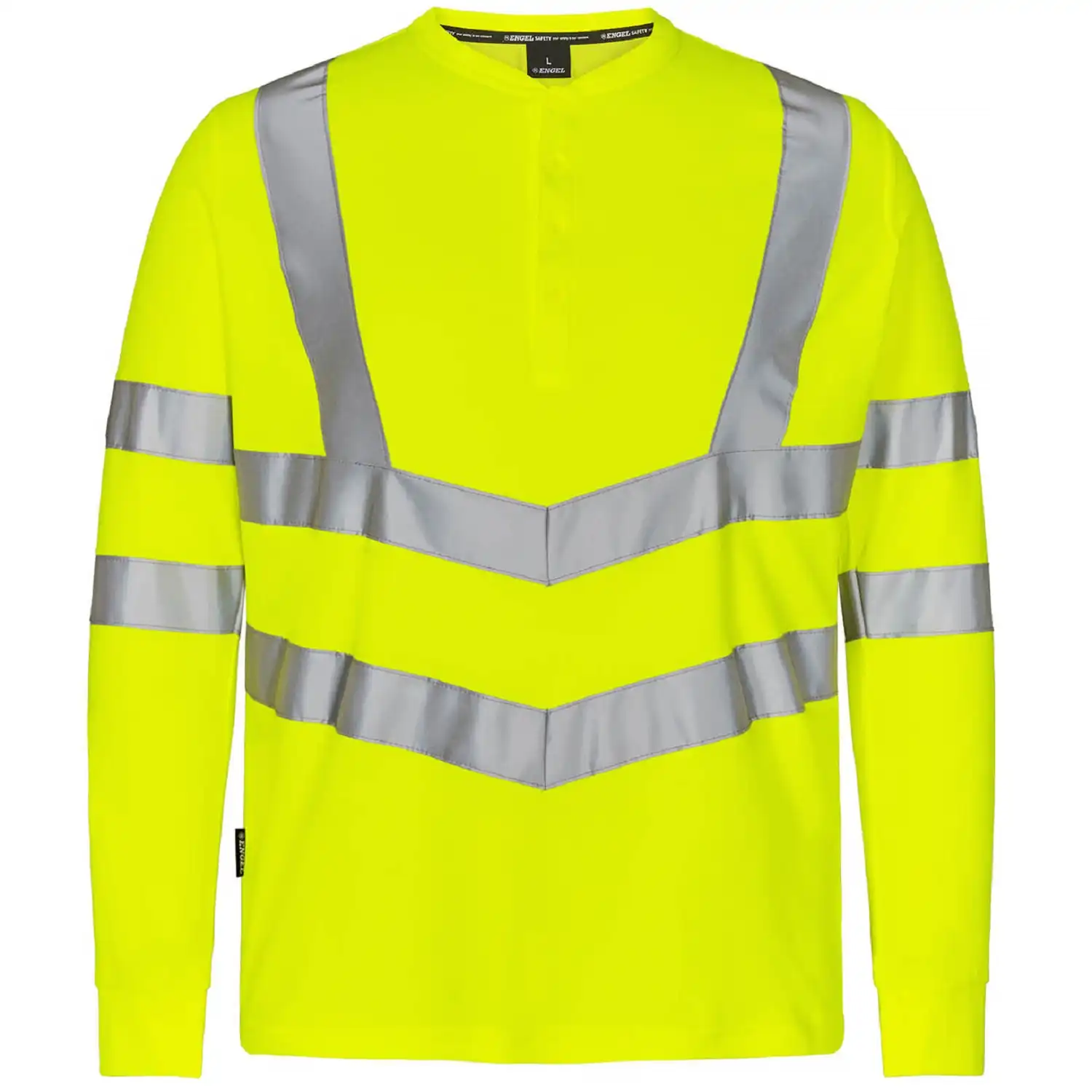 Warnschutz Grandad Langarmshirt "9548-182" Safety Kl. 3 in gelb, L - Thumbnail 1