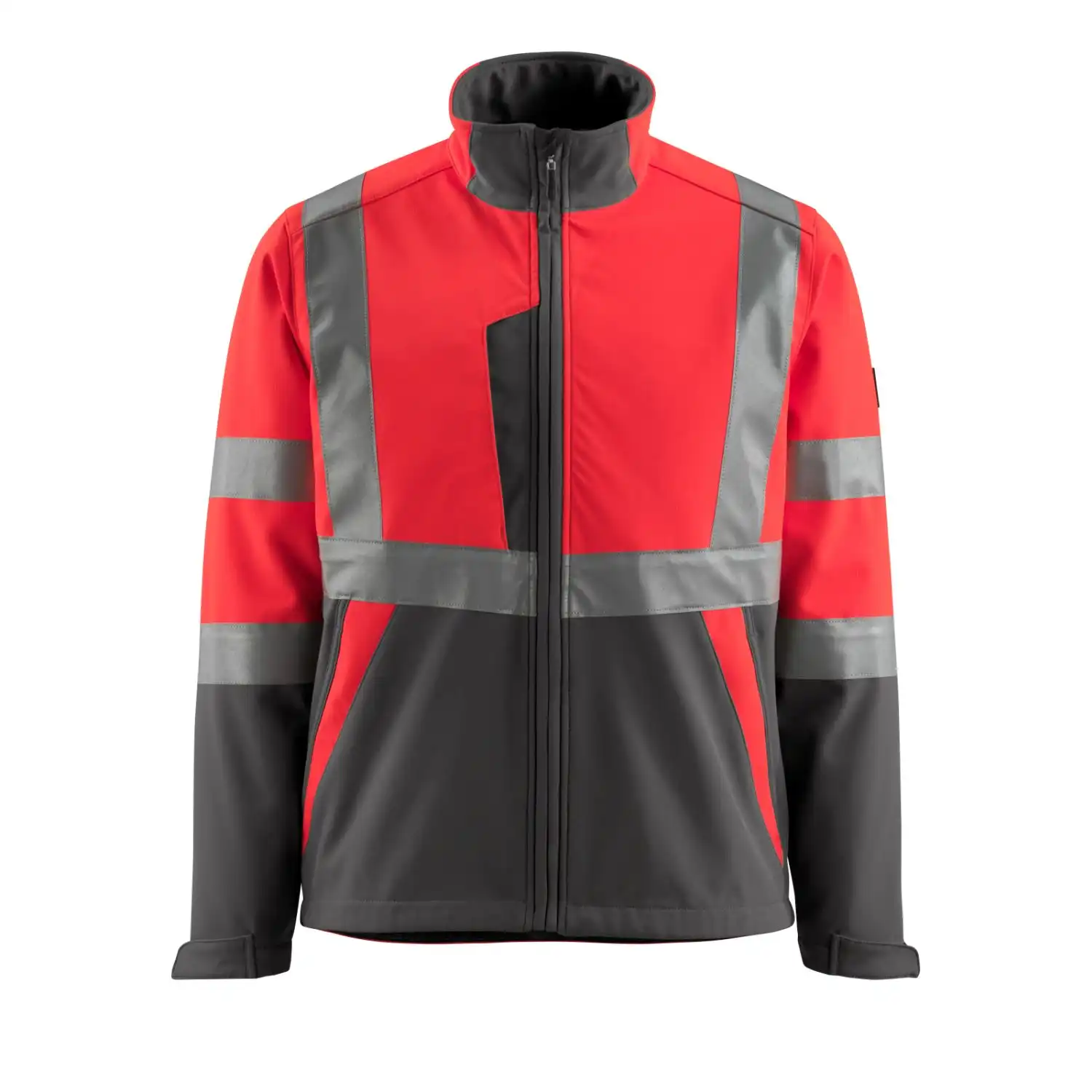 Warn-Softshelljacke "KIAMA" Safe Light in rot/anthrazit, XXL - Thumbnail 1