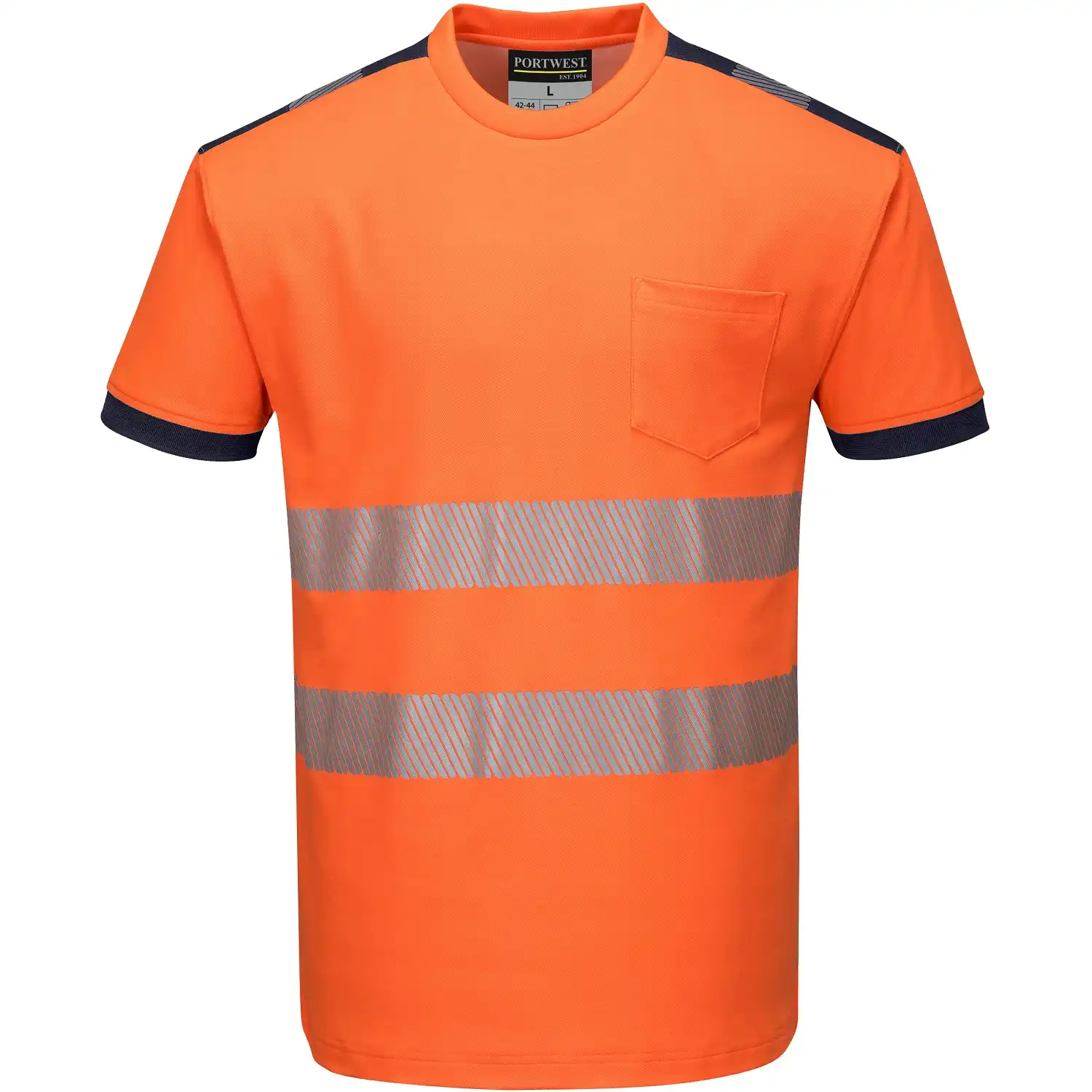 Warnschutz T-Shirt "T181" PW3 in orange/marine, L - Bild 1