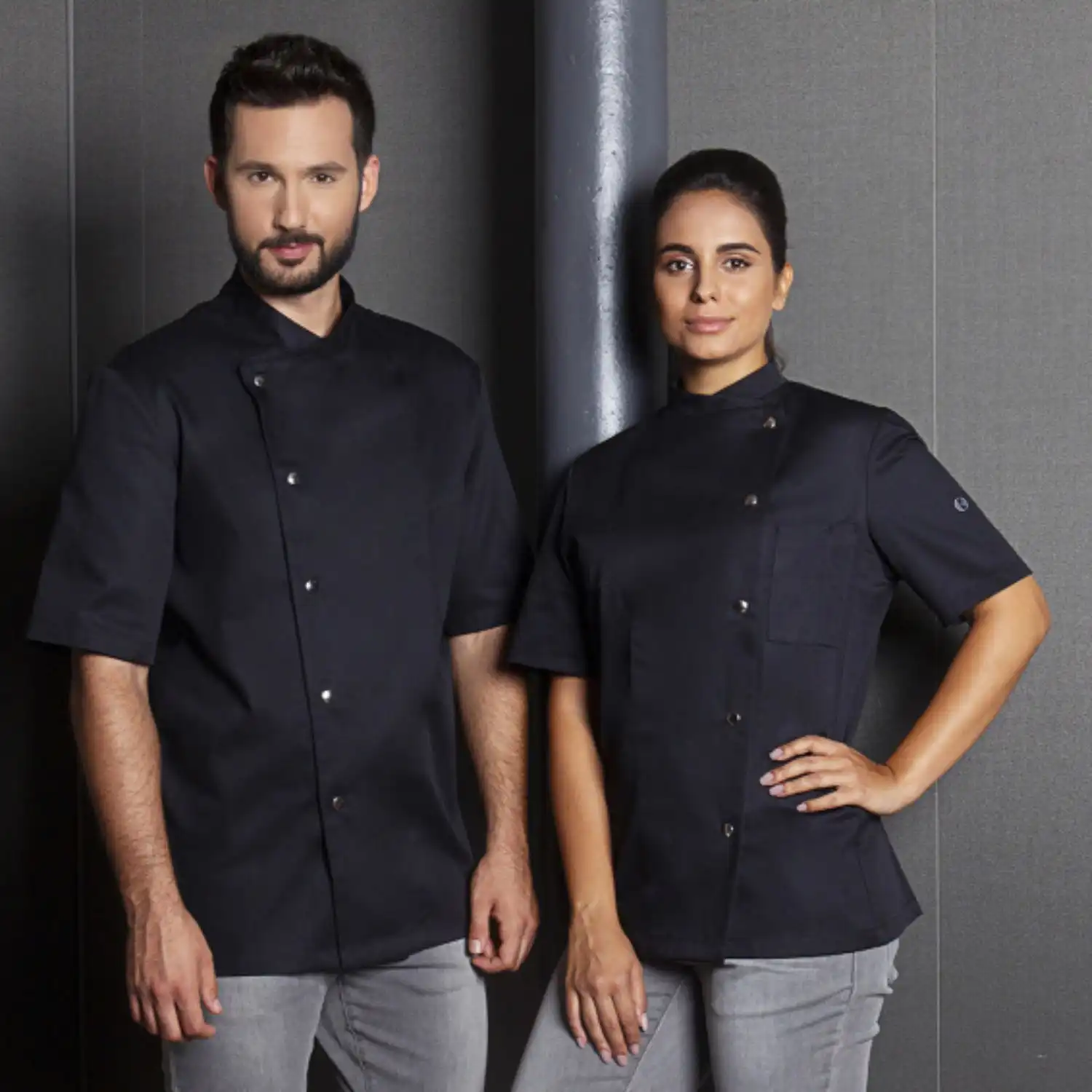 Damen Kochjacke Greta "JF 4" in schwarz, 48 - Thumbnail 8