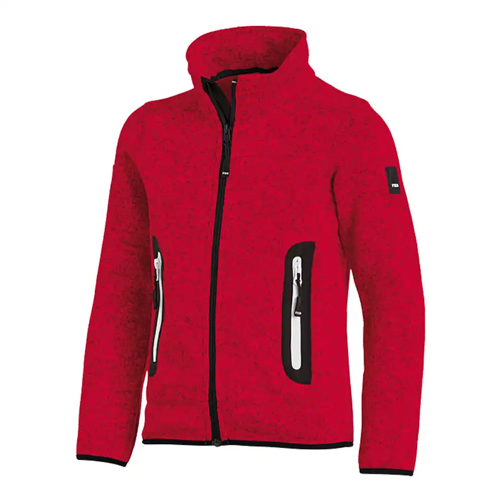 Kinder-Strickfleecejacke "MATS" KIDS in 146/152, Rot - Thumbnail 1