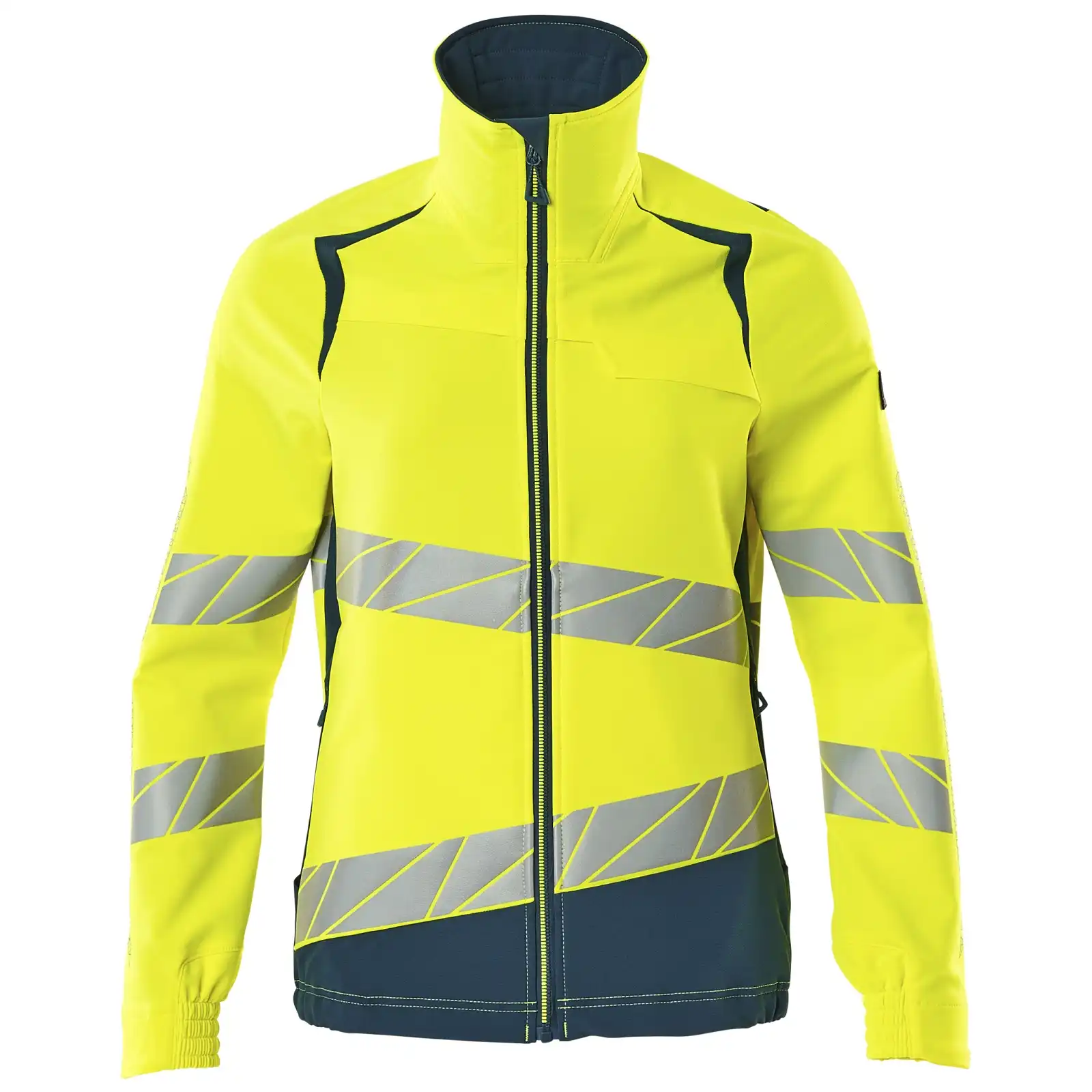 Damen Warnschutz Stretch Bundjacke "ACCELERATE SAFE" in gelb/dunkelpetroleum, XS - Thumbnail 1