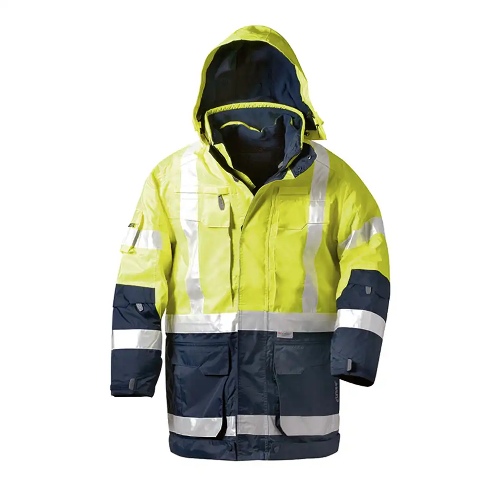 Warnschutz Parka 4-in-1 "JEKYLL"gelb/marine in L - Thumbnail 1