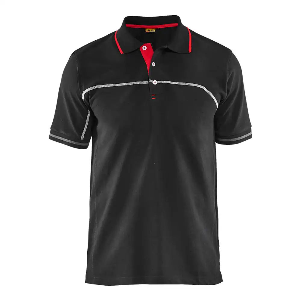Polo-Shirt "3389" in schwarz/rot, 3XL - Thumbnail 1