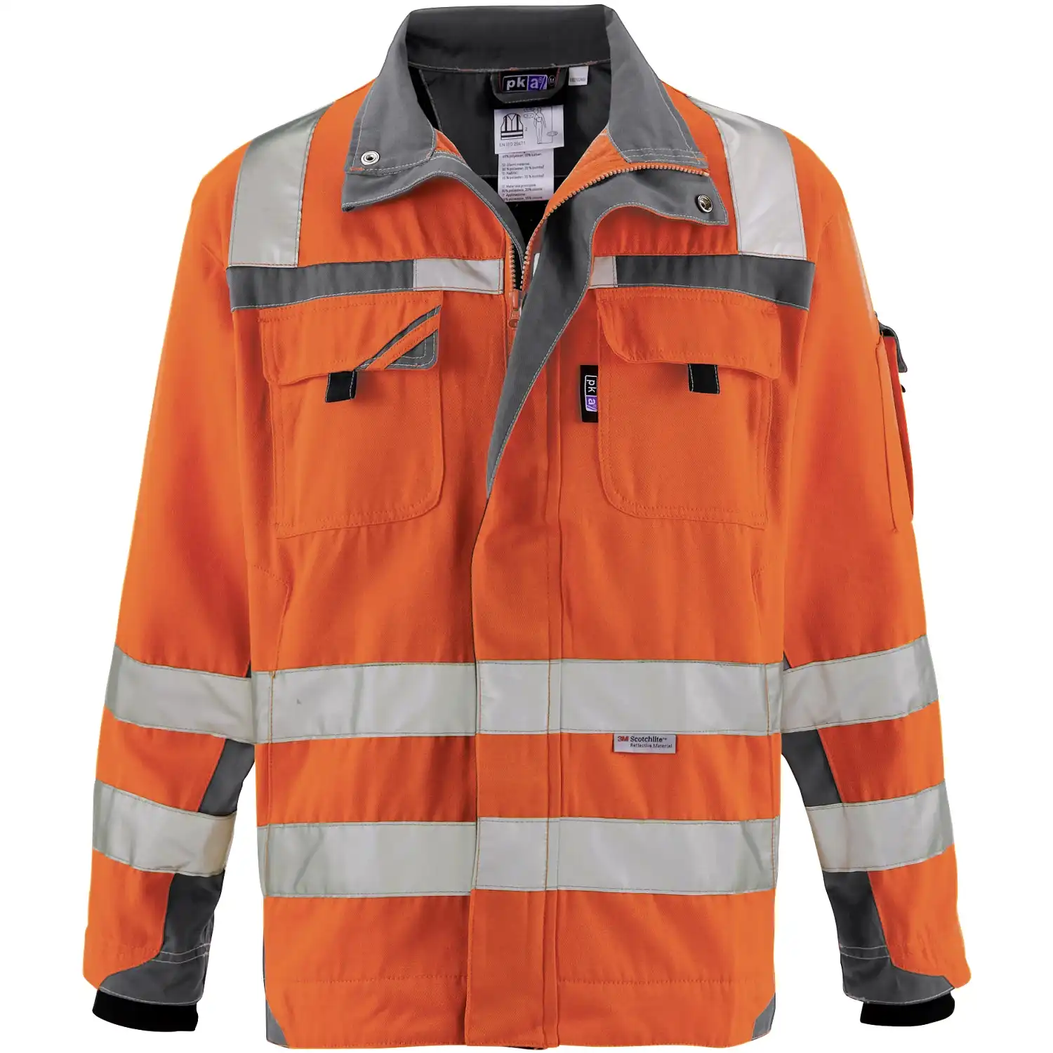 Warnschutz Blousonjacke "WABJ" in orange/grau, XXL - Thumbnail 1