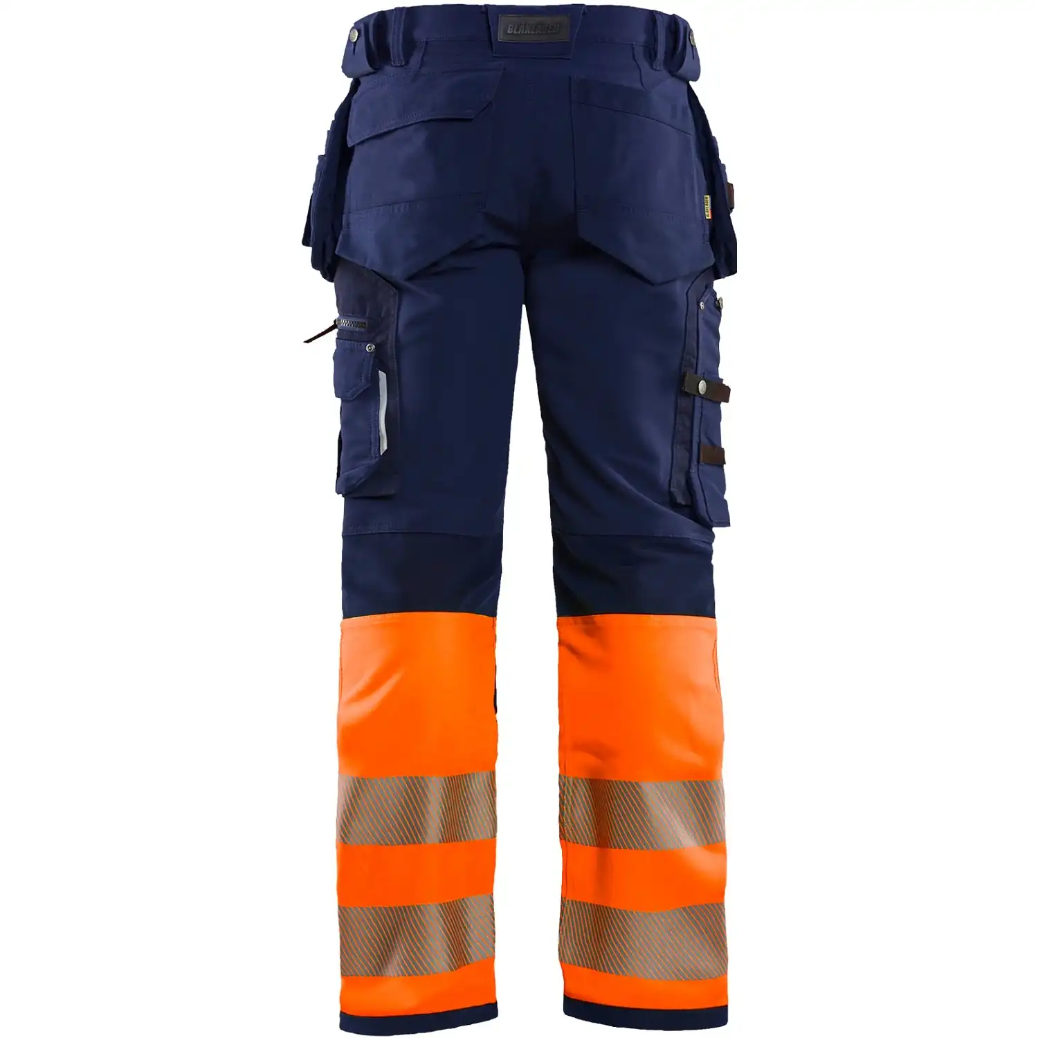 Warnschutz Stretch Handwerkerhose "1993" in marine/orange, C144 - Thumbnail 2