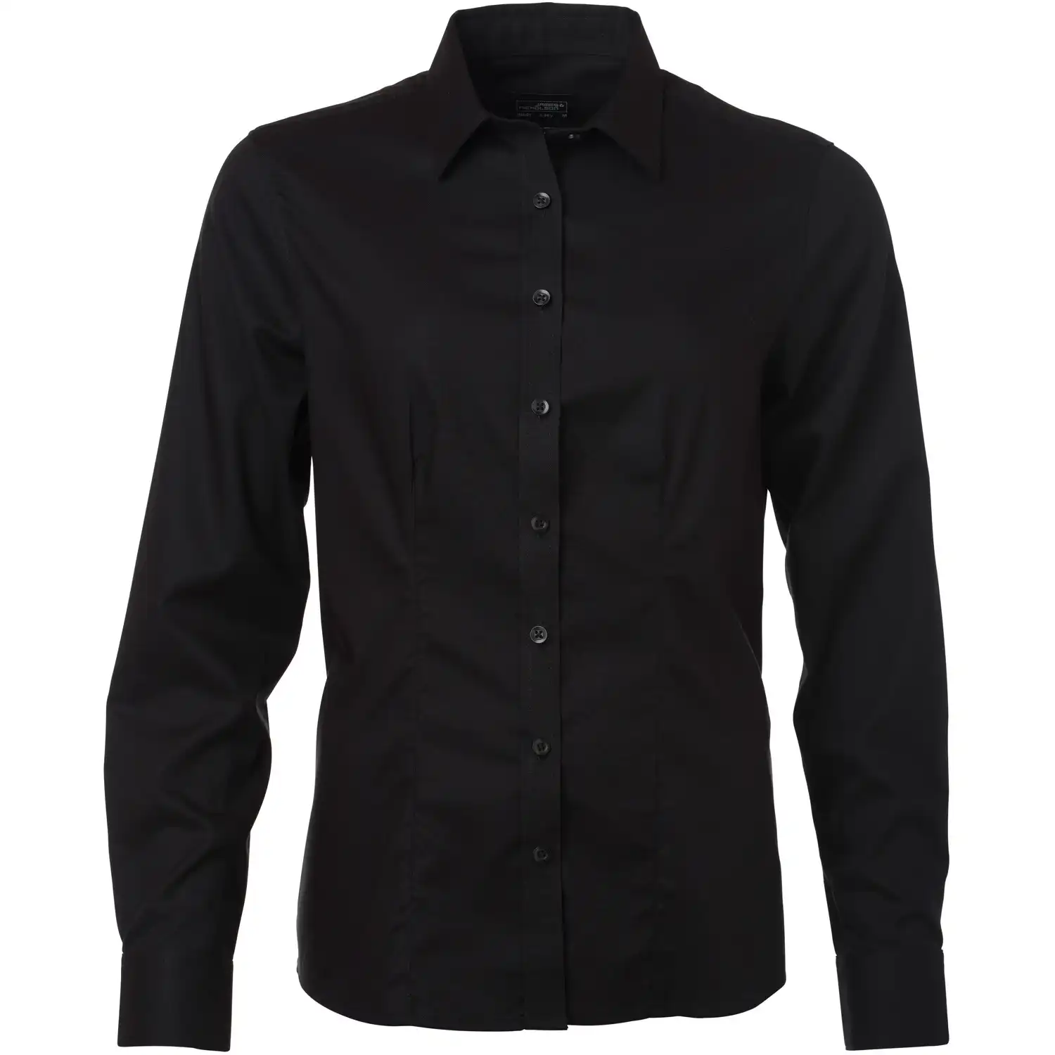 Damen Bluse Micro-Twill langarm "JN681" in black, 3XL - Bild 1