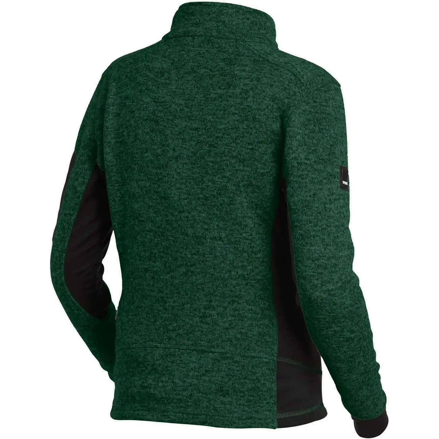 Damen Strick Fleecejacke "MARIEKE" in grün/schwarz, XXL - Thumbnail 2