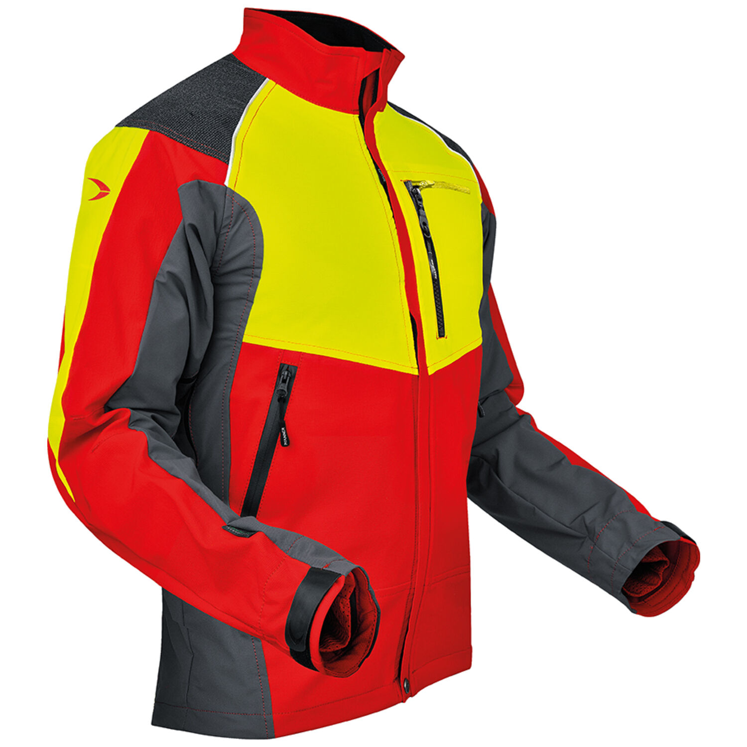 Forst-Bundjacke "VENTILATION" in rot/neongelb, XS - Thumbnail 1