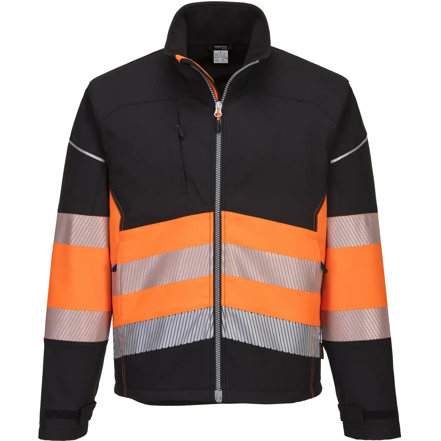 Warnschutz Softshelljacke "PW375" PW3 Kl. 1 in schwarz/orange, L - Thumbnail 1