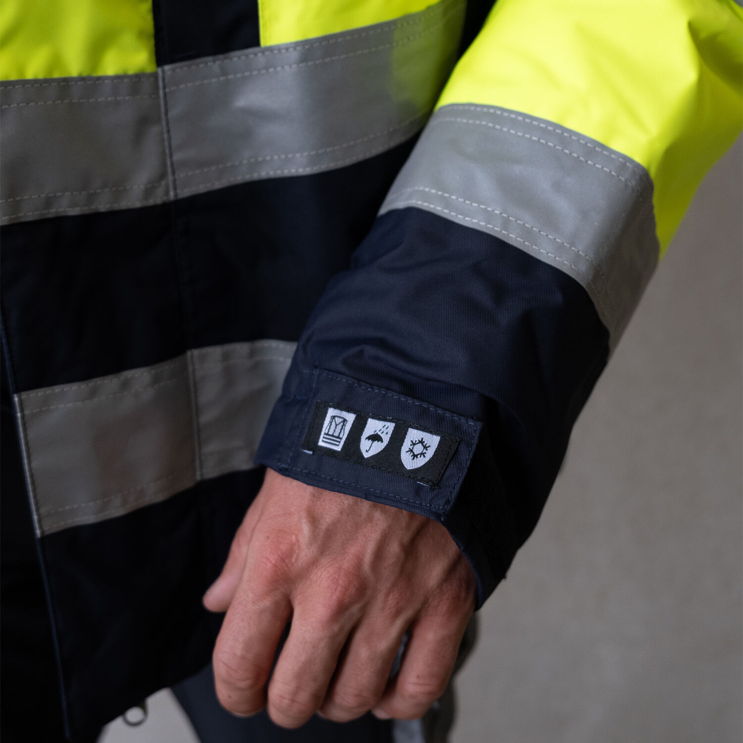 Warnschutz Winterjacke "4035 GTT" Stormsafe Kl. 3 in gelb/marine, 4XL - Thumbnail 6