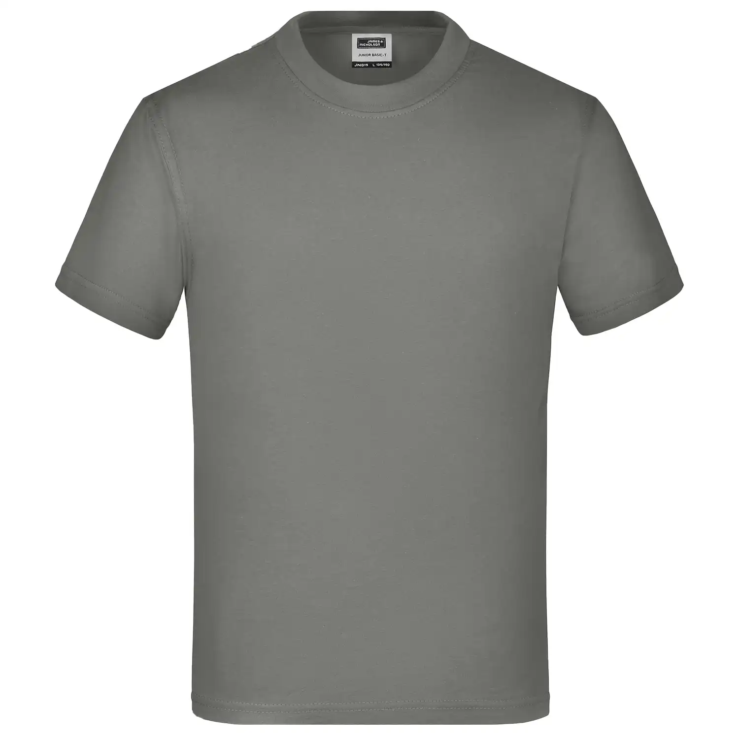Kinder T-Shirt Basic-T "JN019" in dunkelgrau, XS - Bild 1