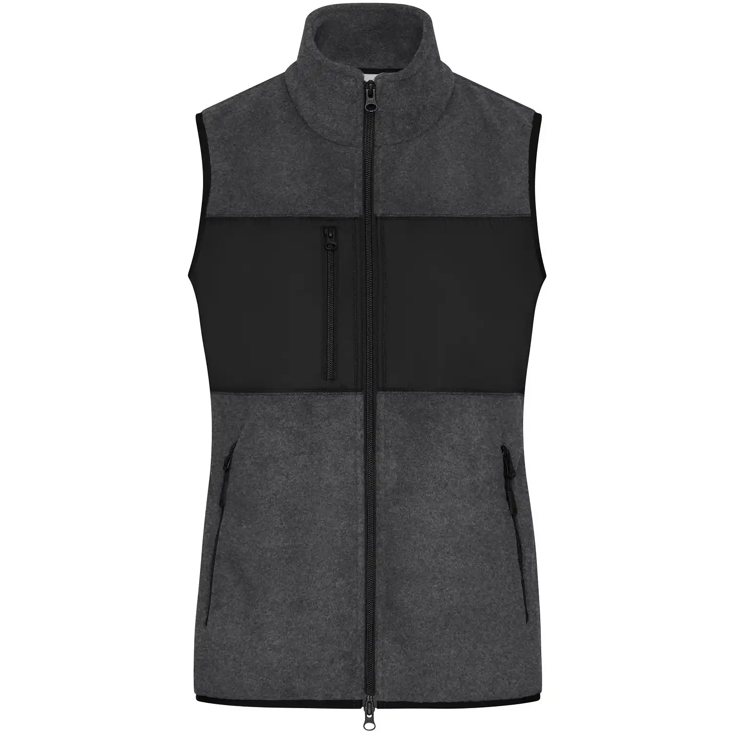 Damen Fleeceweste "JN1309" in dark-melange/black, M - Thumbnail 1