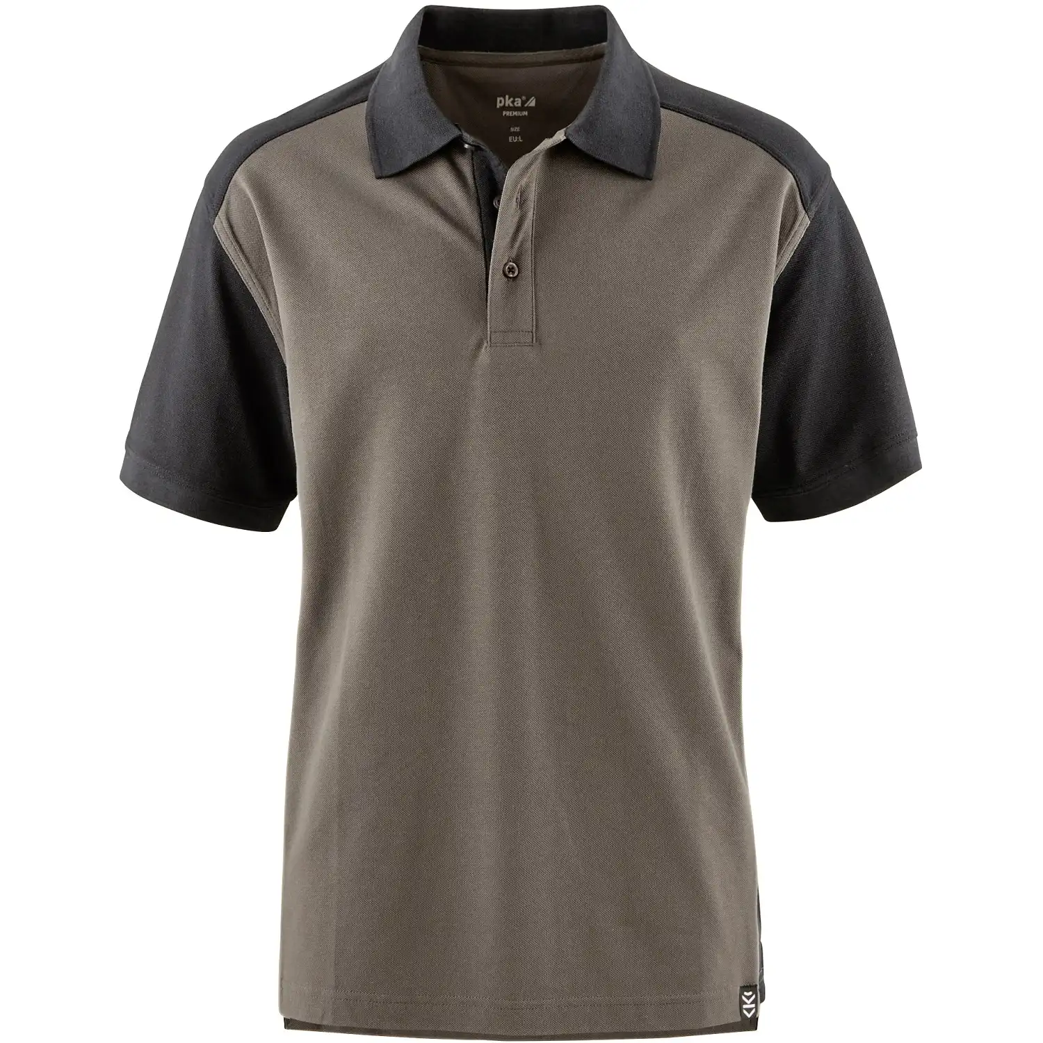 Polo-Shirt "PREMIUM" in schlamm/schwarz, XL - Bild 1