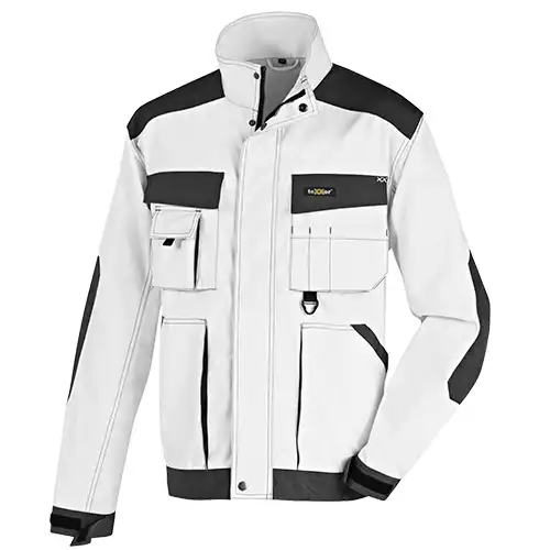 Bundjacke "ANTIGUA" Canvas in weiß/grau, L - Bild 1