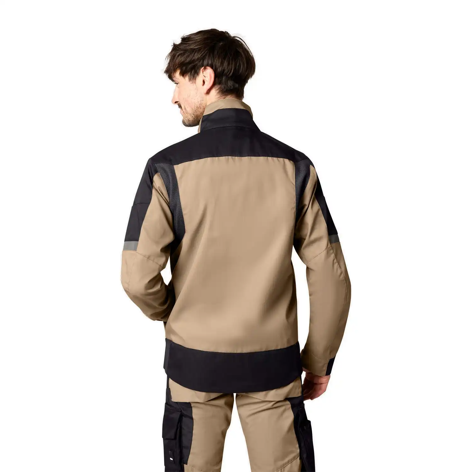 Arbeitsjacke "FRANK" in beige/schwarz, XXL - Thumbnail 2