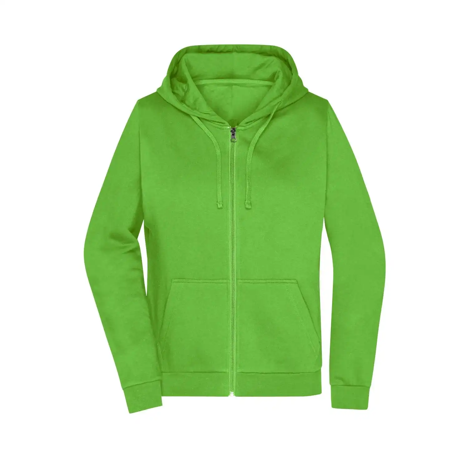Ladies' Promo Zip Hoody in lime green, M - Thumbnail 1