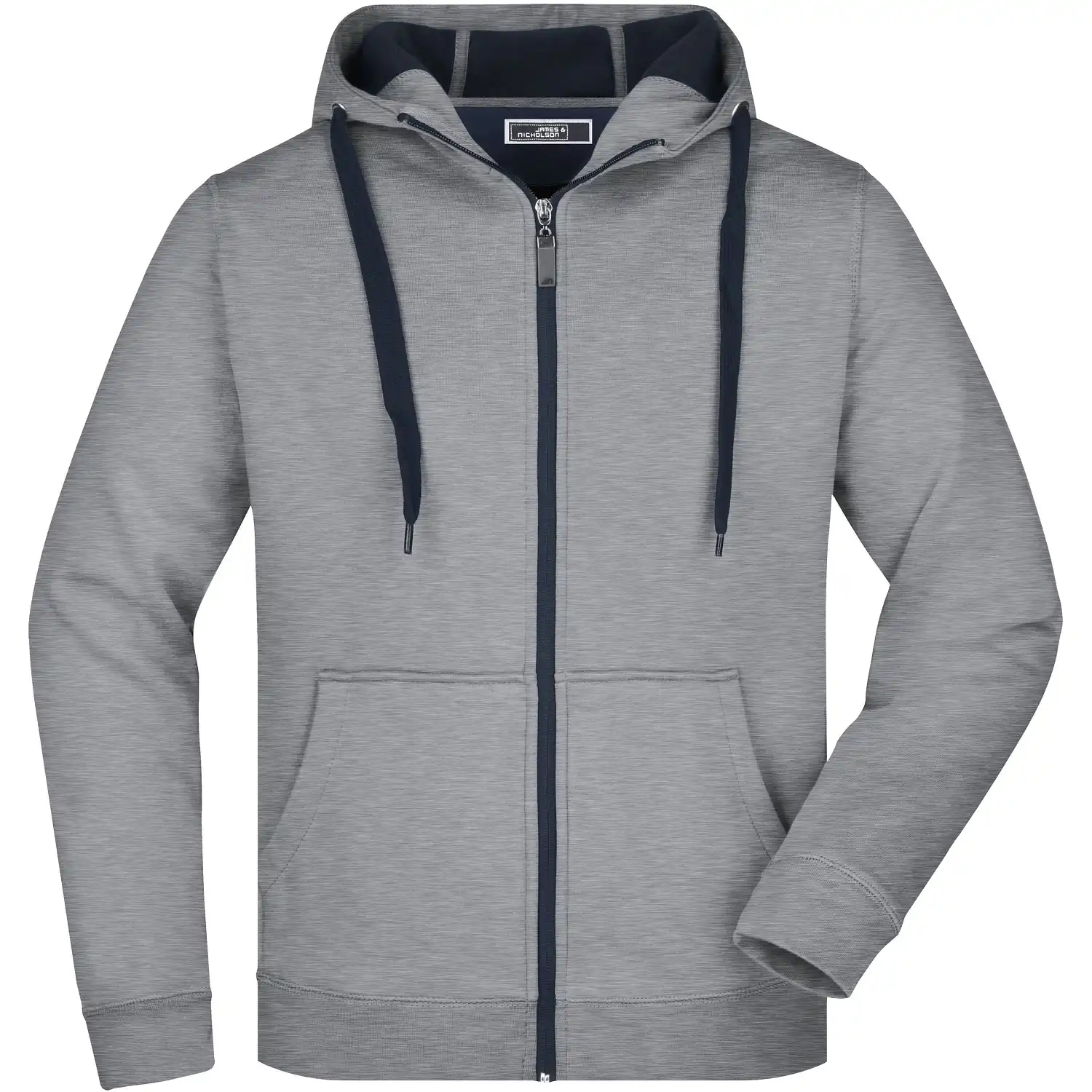 Kapuzen-Sweatjacke Doubleface "JN355" in sports grey, L - Thumbnail 1