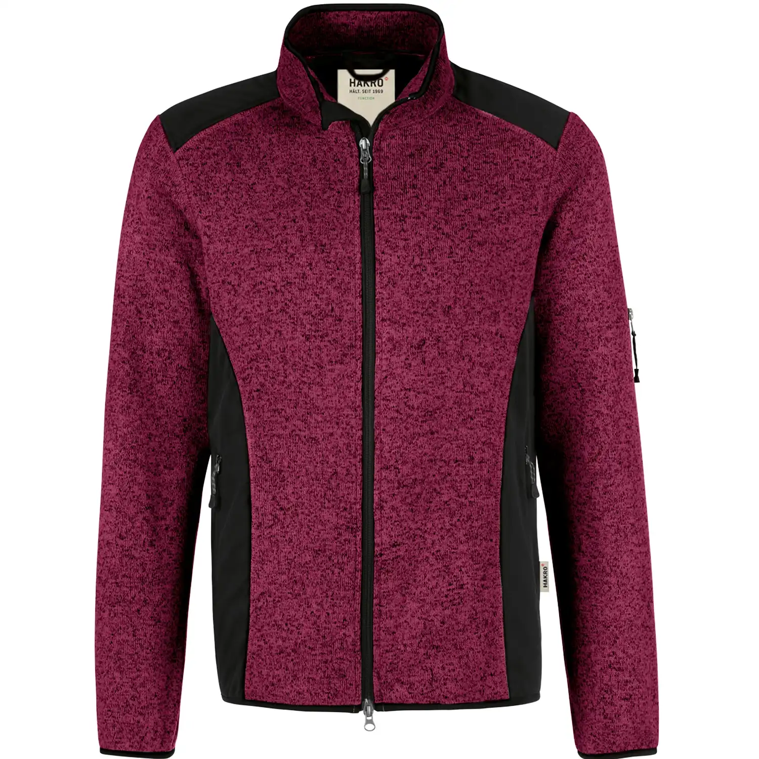 Strickfleece-Jacke "DAWSON" 836 in weinrot-meliert, XS - Bild 1