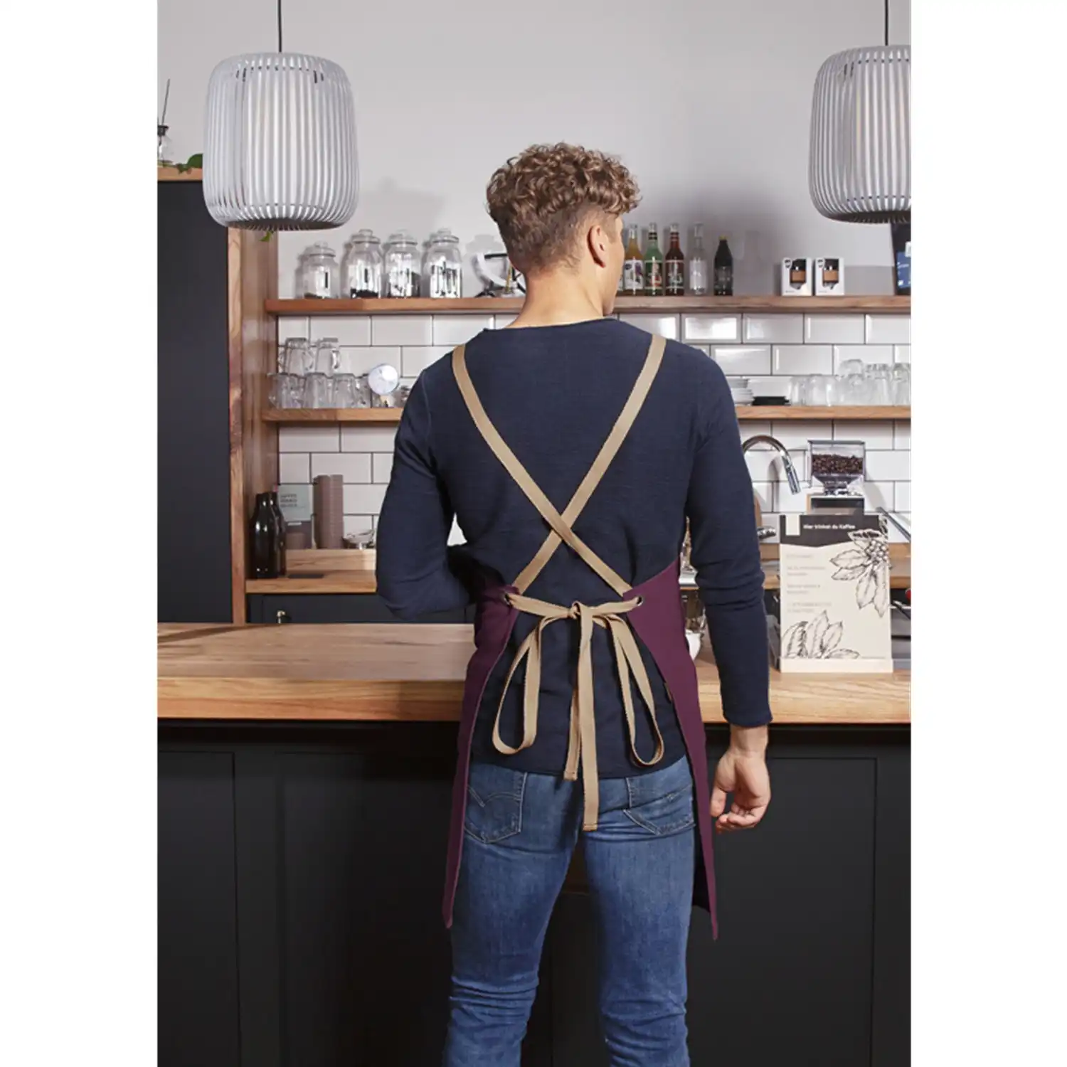 Latzschürzen Urban-Nature "LS 39" in aubergine - Thumbnail 4