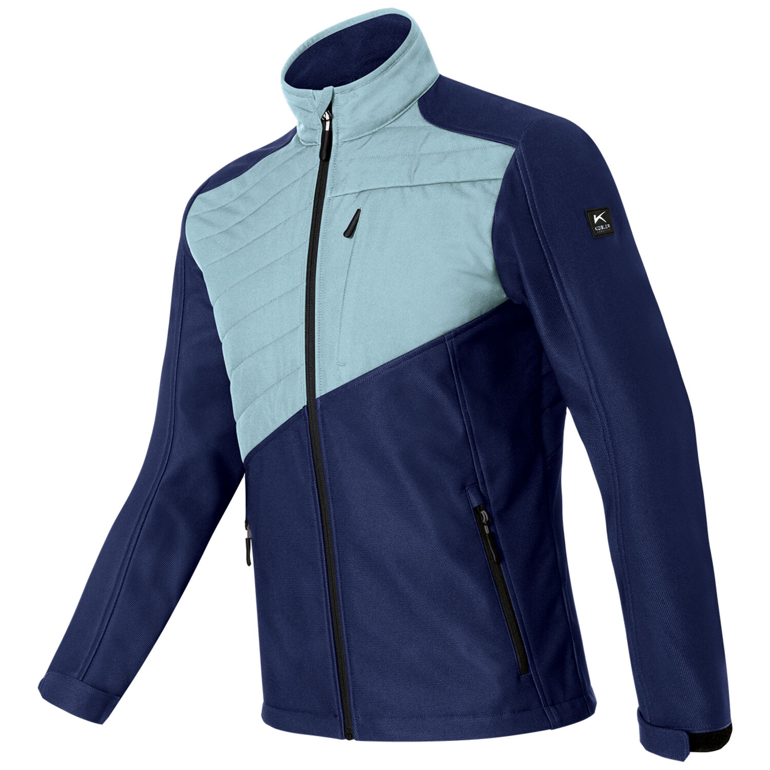 Hybrid Shoftshelljacke "WEATHER 1344 2401" in dunkelblau/hellblau, XS - Thumbnail 1