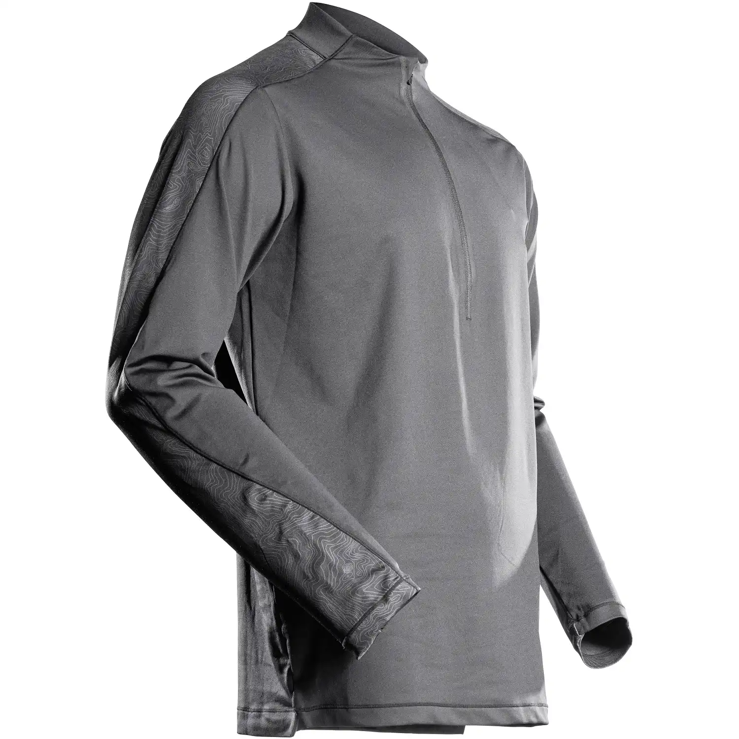 Zip-Langarmshirt "22681-618" Customized in anthrazit, XXL - Bild 1