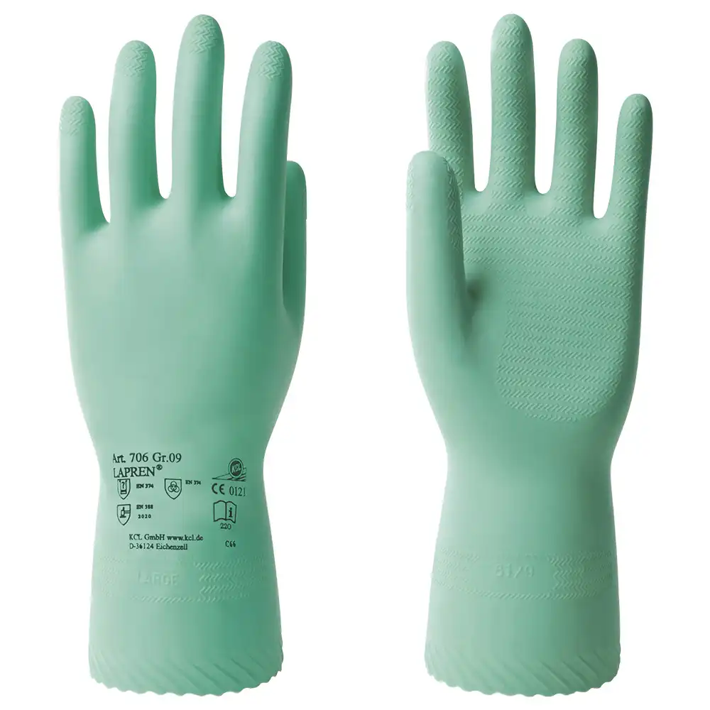 Naturlatex Chemie-Schutzhandschuhe "Lapren® 706" grün in 9 (L) - Thumbnail 1