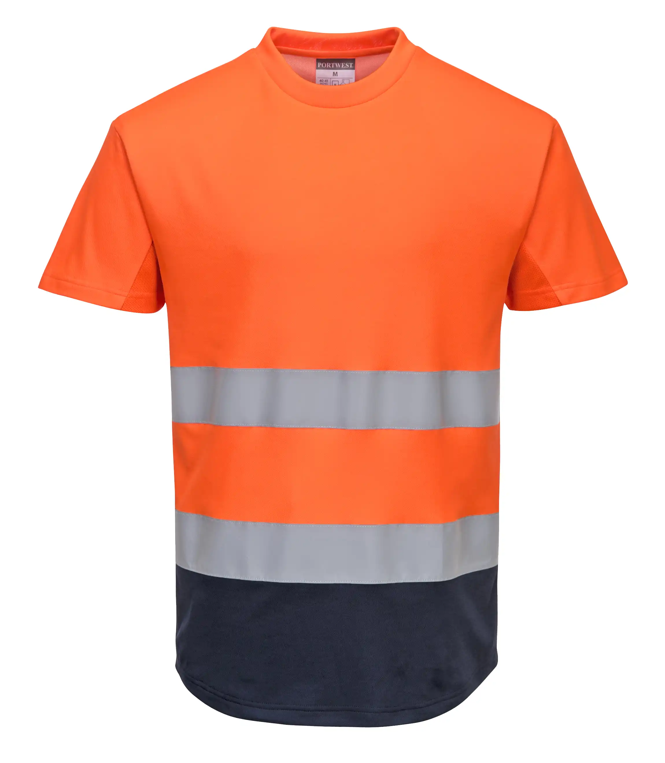 Warnschutz Mesh T-Shirt "C395" in orange/marine, XL - Bild 1