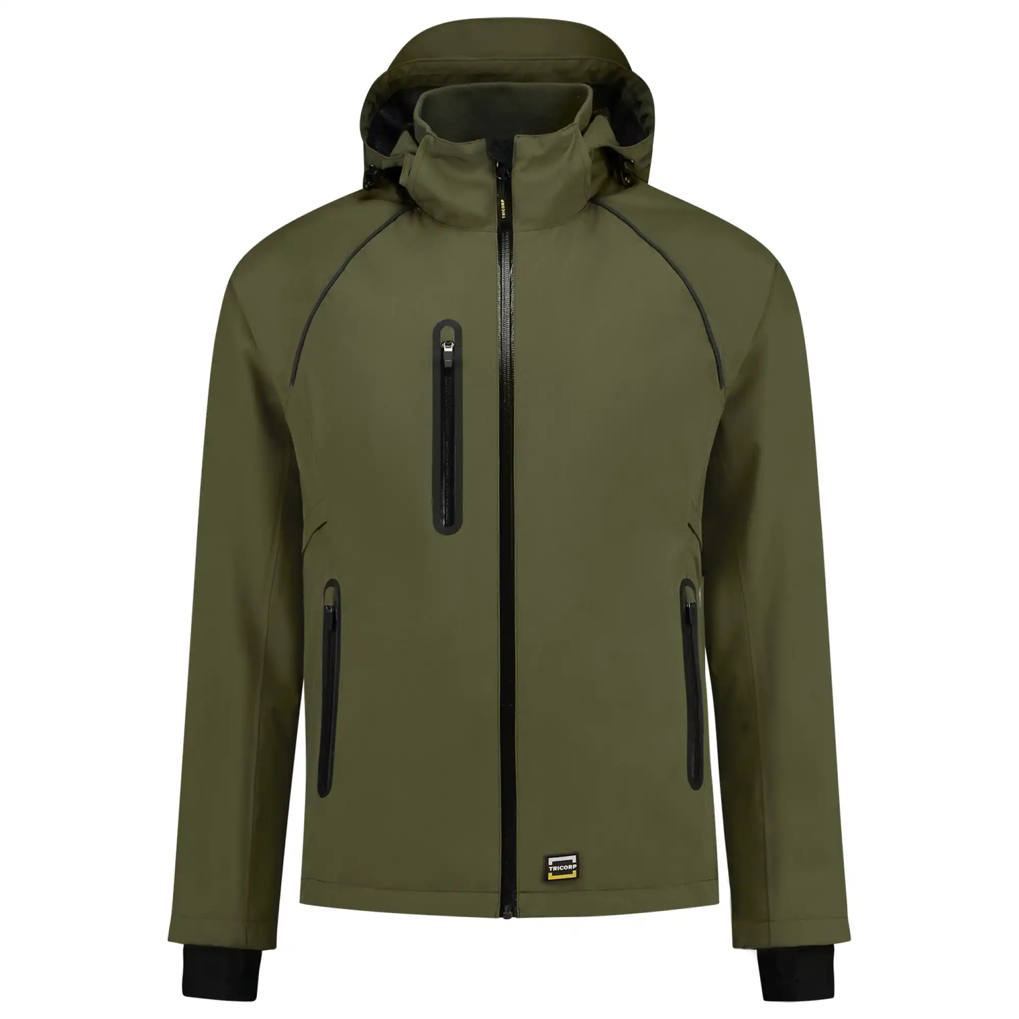 Hardshell Regenjacke "402018" Workwear in army, L - Thumbnail 1