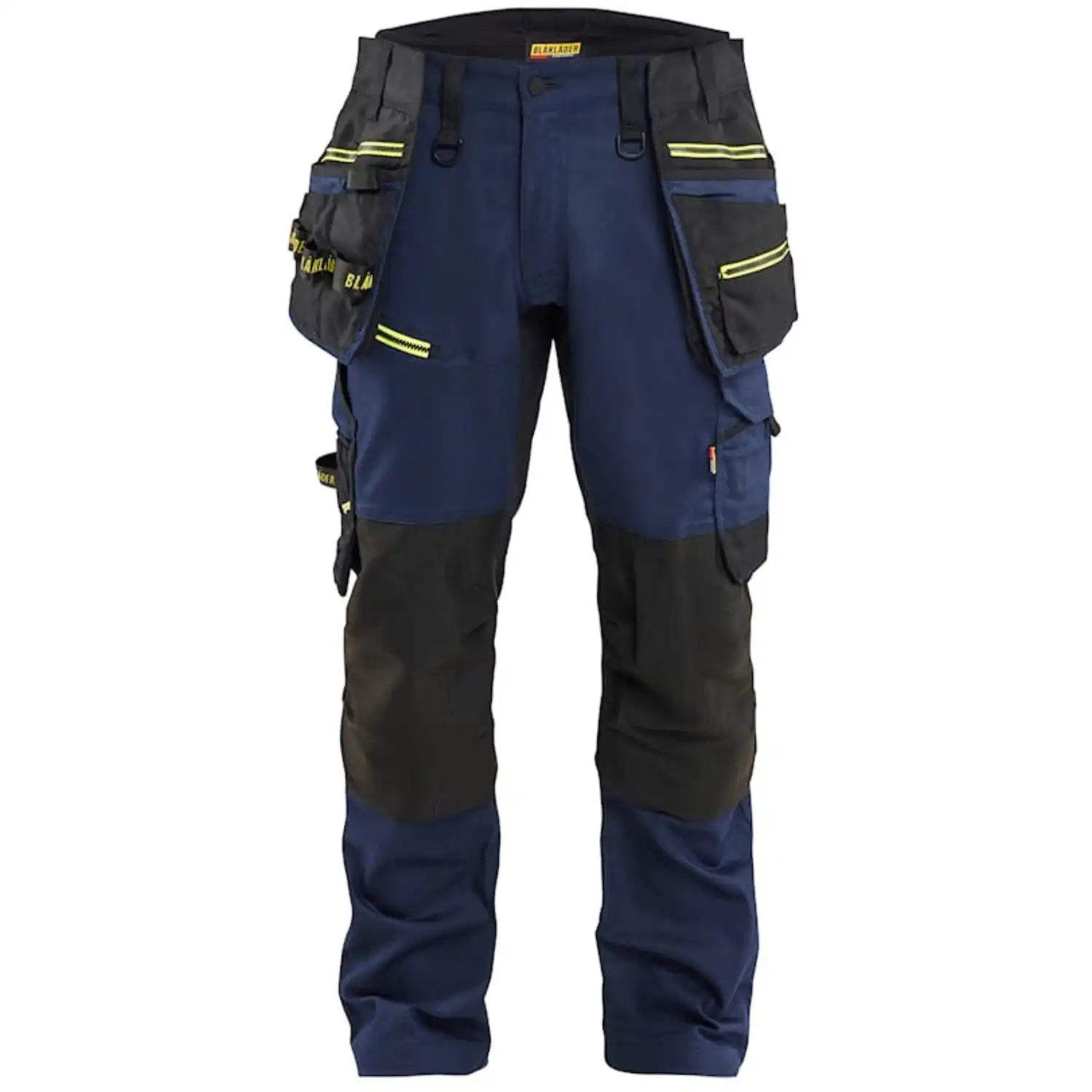 Stretch Handwerkerhose "STRIKER" in dunkelmarine/gelb, C44 - Thumbnail 1