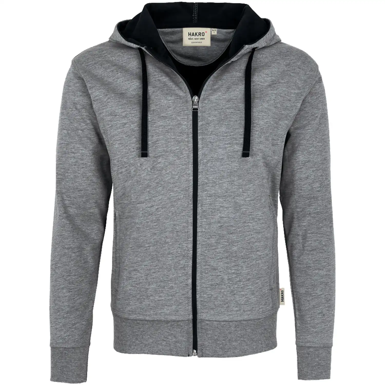 Kapuzen-Jacke Bonded 455 in graumeliert/tinte, XL - Bild 1
