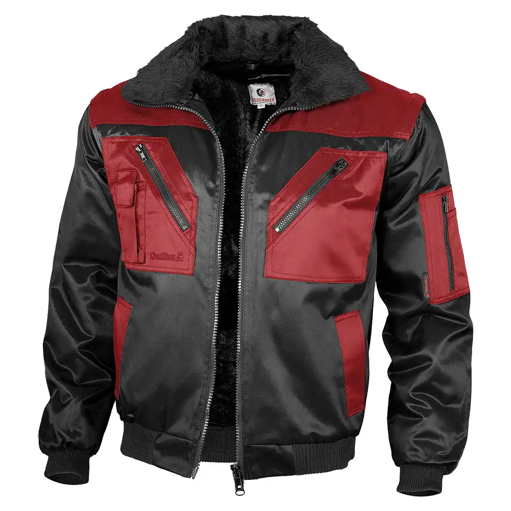 Pilotenjacke 4in1 mehrfarbig in schwarz/rot, L - Bild 1