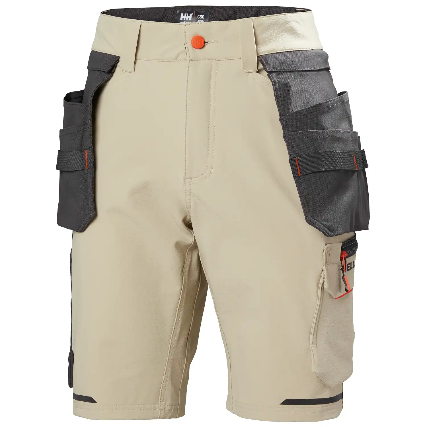 Stretch Handwerkershorts "KENSINGTON" in sand/schwarz, C50 - Thumbnail 1