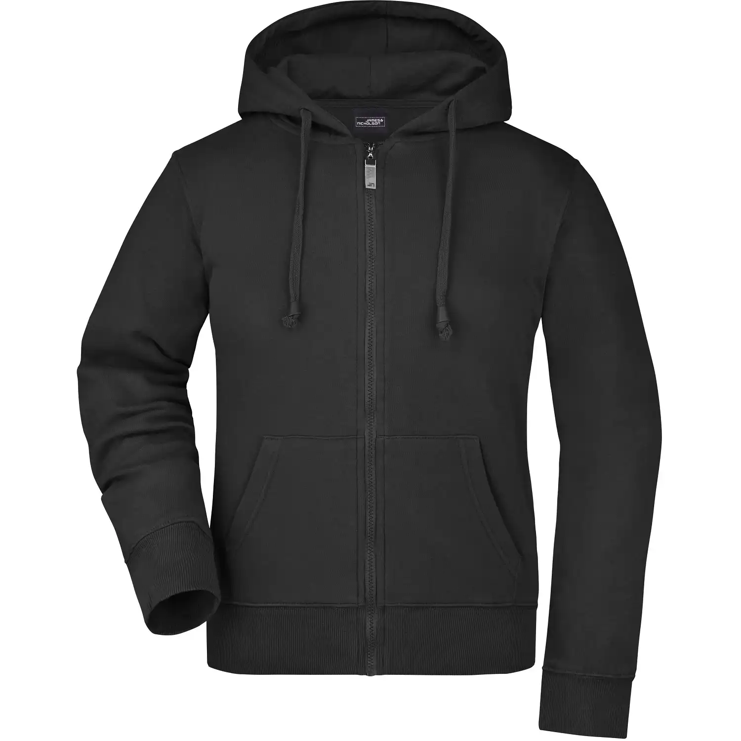 Damen Kapuzen Sweatjacke "JN053" in schwarz, L - Bild 1