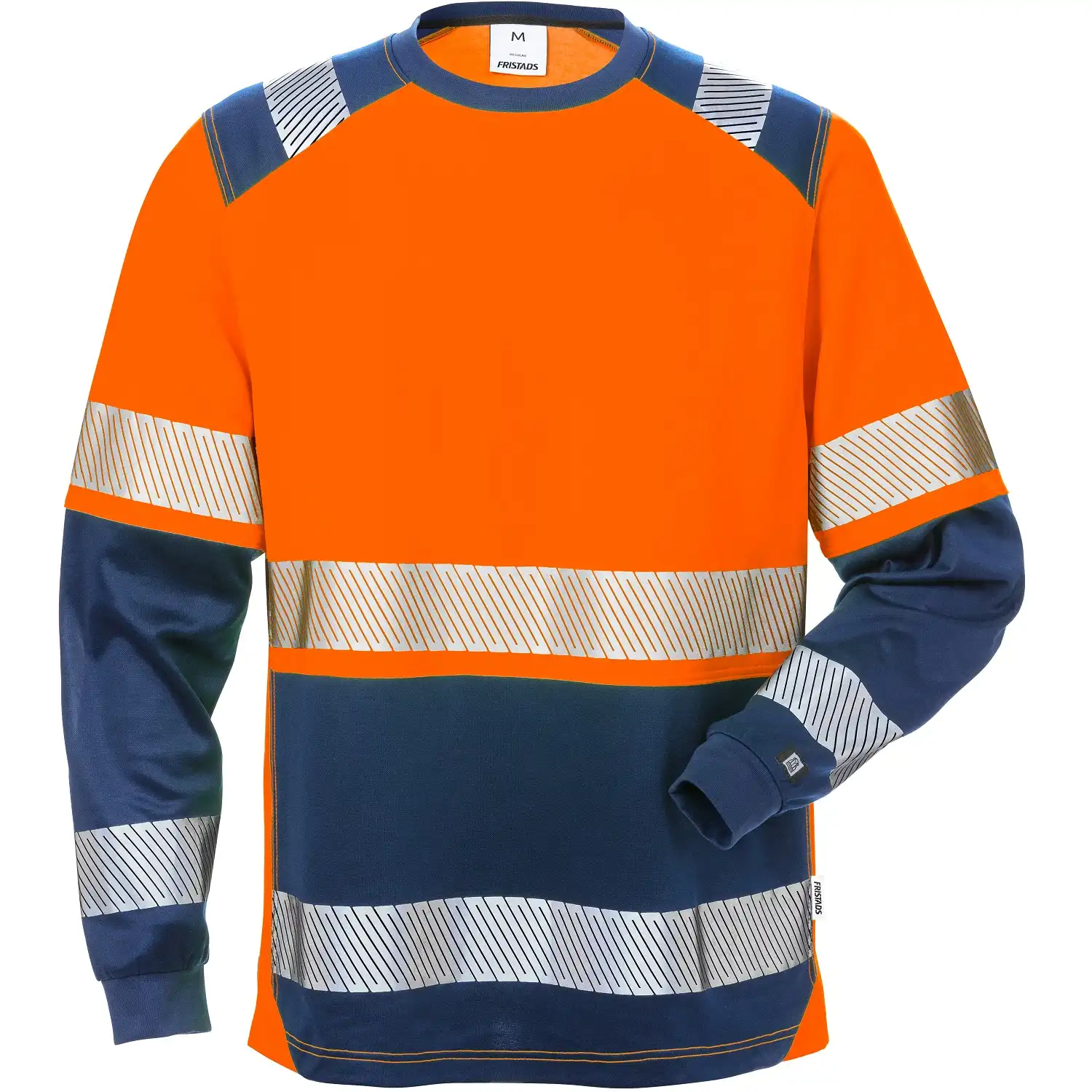 Warnschutz Langarmshirt "7457 THV" Stiby in orange/marine, XL - Thumbnail 1