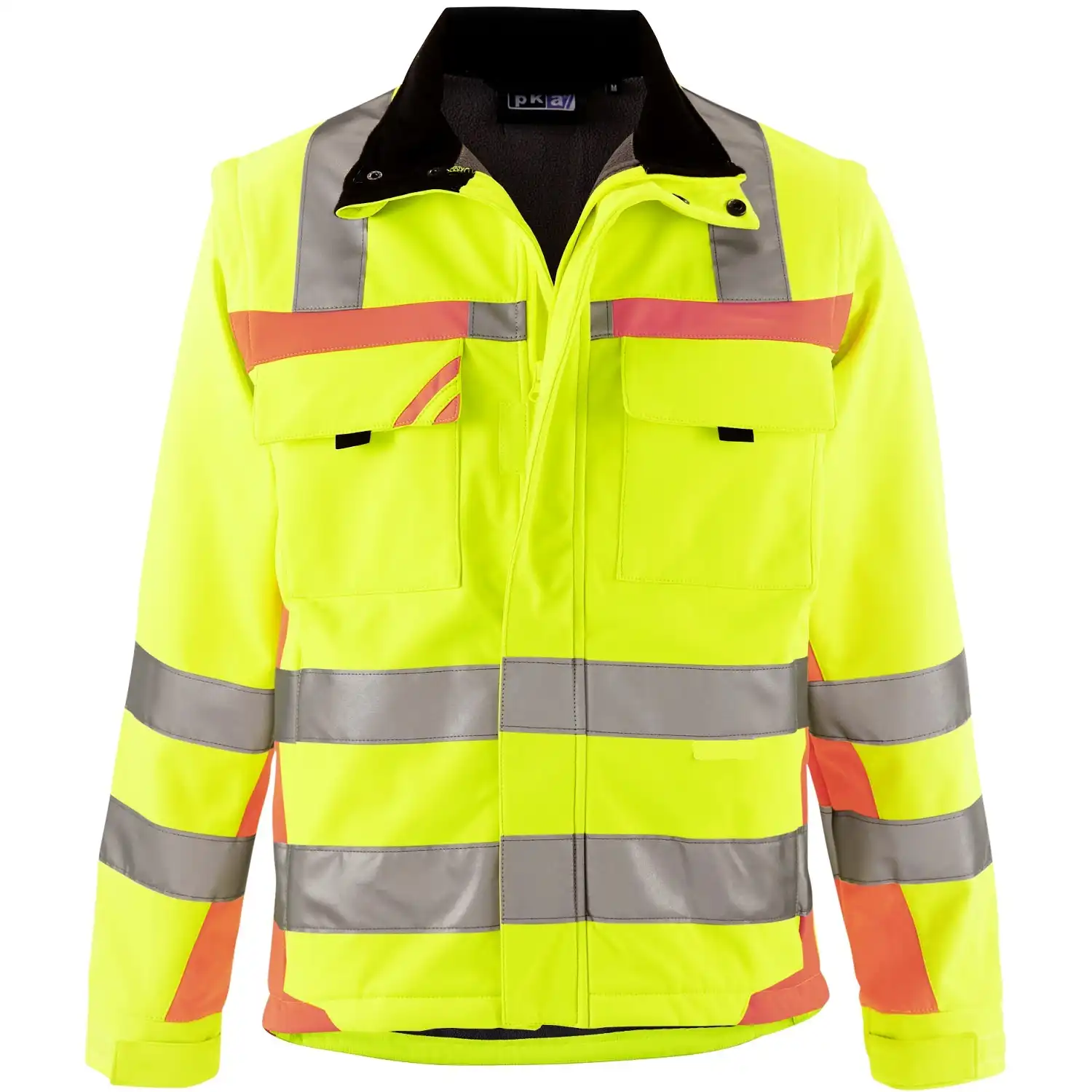 2in1 Warnschutz Softshelljacke in gelb/orange, S - Bild 1