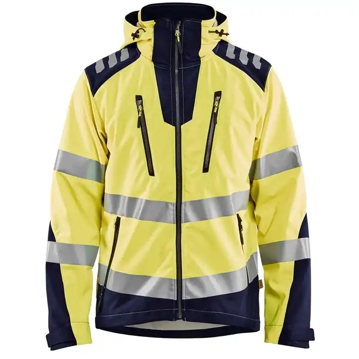 Warnschutz Softshelljacke "4491" in gelb/marine, 3XL - Thumbnail 1