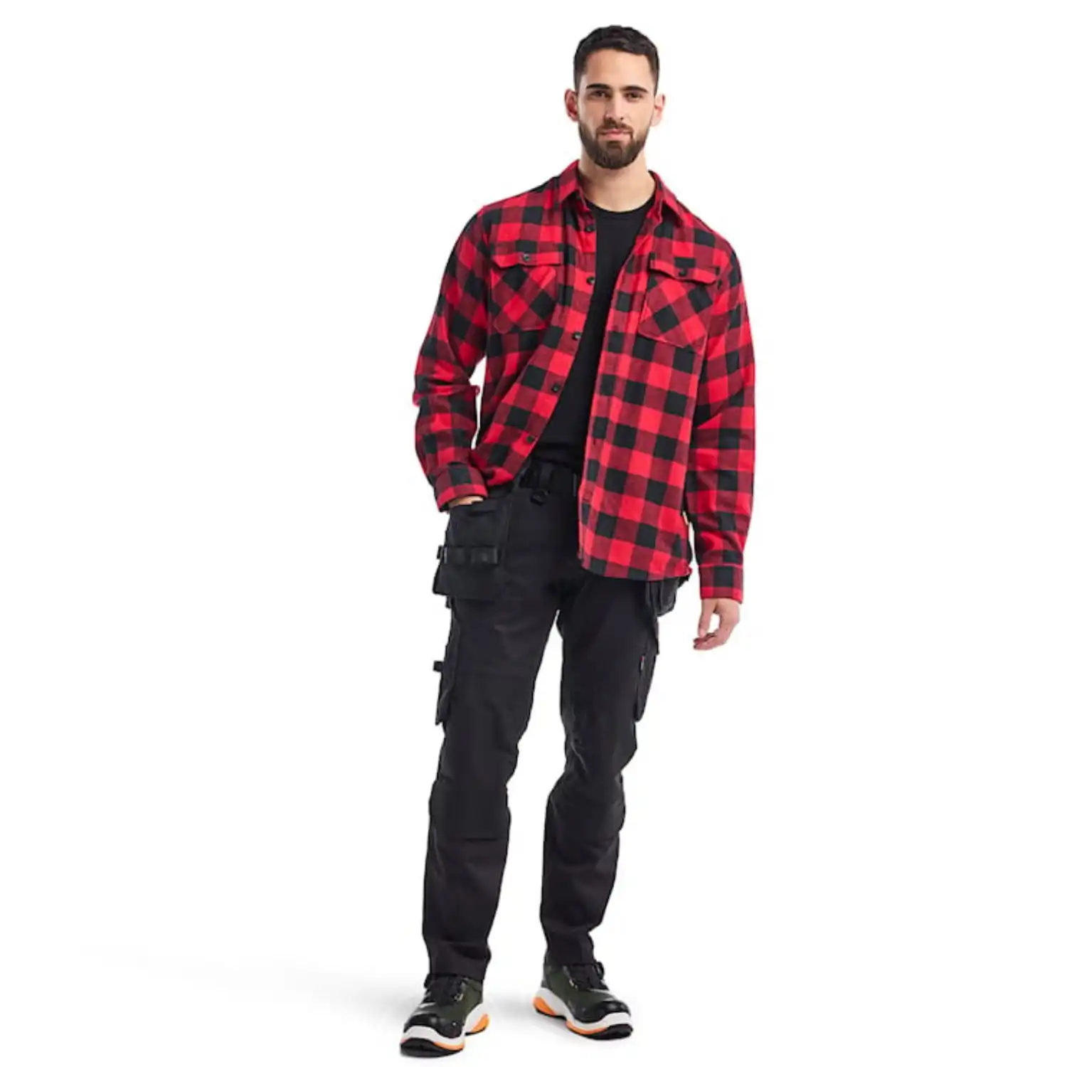 Flanellhemd "STRIKER" in rot/schwarz, M - Thumbnail 5