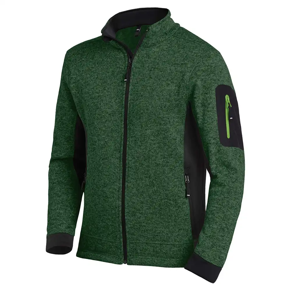 Strick Fleecejacke "CHRISTOPH" in grün/schwarz, XXL - Thumbnail 1