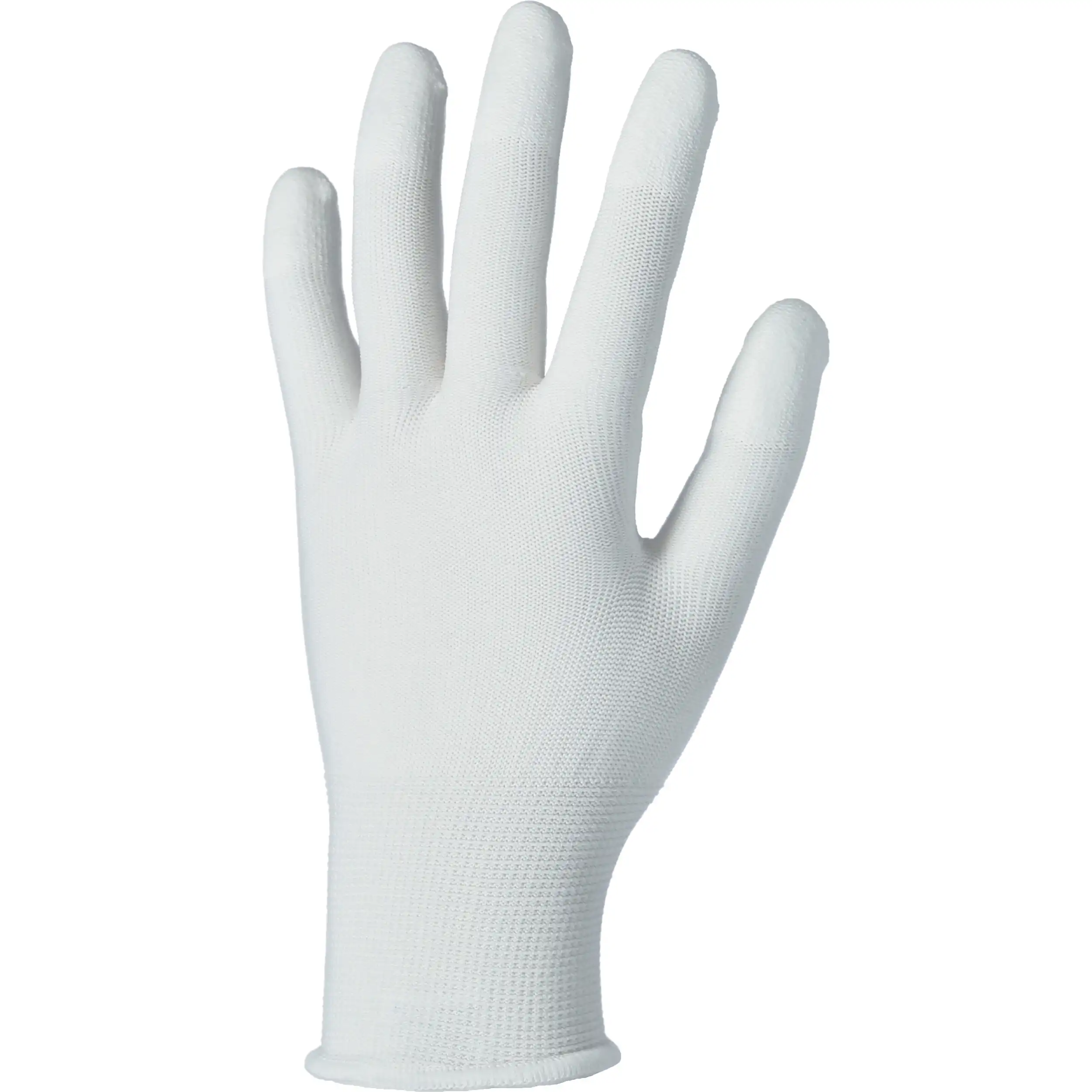 Nylon-Feinstrickhandschuhe "BASIC" weiß Fingerkuppen beschichtet in 7 (S) - Thumbnail 1